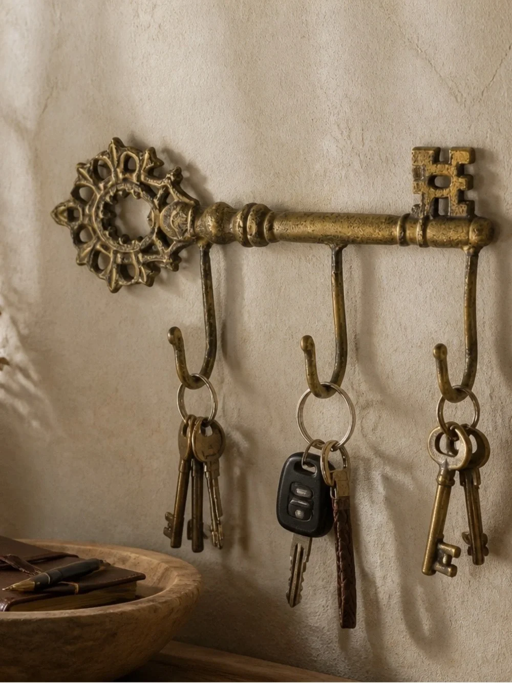 Vintage Cast Iron Pier 1 Key Wall Hook Rack - Key Holder